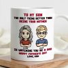 To My Son Pixel Style Mug Watching You Be a Dad Heartfelt White Ceramic Mug