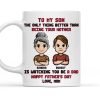 To My Son Pixel Style Mug Watching You Be a Dad Heartfelt White Ceramic Mug