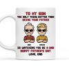 To My Son Pixel Style Mug Watching You Be a Dad Heartfelt White Ceramic Mug