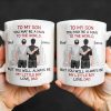 To My Son, You May Be A Man To The World, Father And Son Looking At City Skyline - Personalized Custom Coffee Mug - SON037_MG To My Son, You May Be A Man To The World, Father And Son Looking At City Skyline - Personalized Custom Coffee Mug - SON037_MG