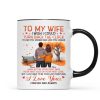 To My Wife Husband Couple Standing Back View Fall Season, Personalized Mug