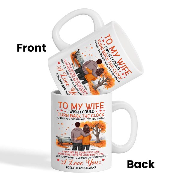 To My Wife Husband Couple Standing Back View Fall Season, Personalized Mug