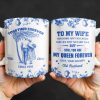 To My Wife You Are My Queen Forever Hearts and Birds Design - Personalized Custom Coffee Mug - CPL513_MG To My Wife You Are My Queen Forever Hearts and Birds Design - Personalized Custom Coffee Mug - CPL513_MG