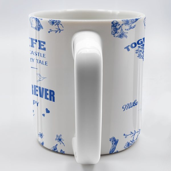 To My Wife You Are My Queen Forever Hearts and Birds Design - Personalized Custom Coffee Mug - CPL513_MG To My Wife You Are My Queen Forever Hearts and Birds Design - Personalized Custom Coffee Mug - CPL513_MG