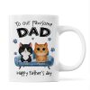 To Pawsome Dad Watercolor Cute Cat Sitting On Sofa Personalized Mug To Pawsome Dad Watercolor Cute Cat Sitting On Sofa Personalized Mug
