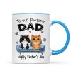 To Pawsome Dad Watercolor Cute Cat Sitting On Sofa Personalized Mug To Pawsome Dad Watercolor Cute Cat Sitting On Sofa Personalized Mug
