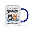 To Pawsome Dad Watercolor Cute Cat Sitting On Sofa Personalized Mug To Pawsome Dad Watercolor Cute Cat Sitting On Sofa Personalized Mug