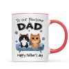To Pawsome Dad Watercolor Cute Cat Sitting On Sofa Personalized Mug To Pawsome Dad Watercolor Cute Cat Sitting On Sofa Personalized Mug