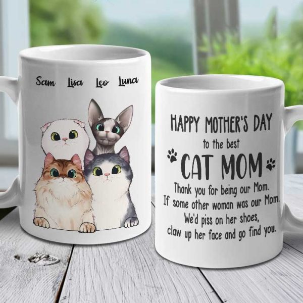 To The Best Cat Mom Thank You For Being Our Mom - Gift For Mother's Day - Personalized Mug To The Best Cat Mom Thank You For Being Our Mom - Gift For Mother's Day - Personalized Mug