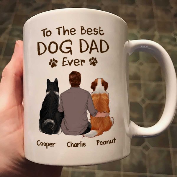 To The Best Dog Dad Ever Crayon Personalized Mug