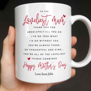 To The Loveliest Mum With Hearts - Personalized Custom Coffee Mug - MOM154_MG