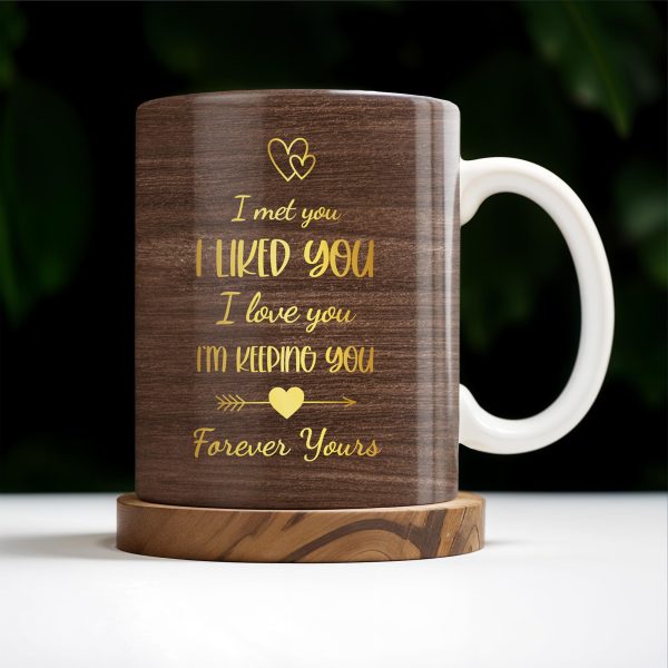 Together Forever, Holding Hands and Hearts Mug - Personalized Custom Coffee Mug - CPL150_MG Together Forever, Holding Hands and Hearts Mug - Personalized Custom Coffee Mug - CPL150_MG