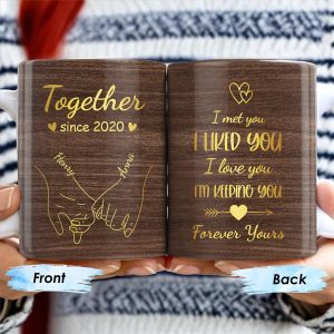 Together Forever, Holding Hands and Hearts Mug - Personalized Custom Coffee Mug - CPL150_MG