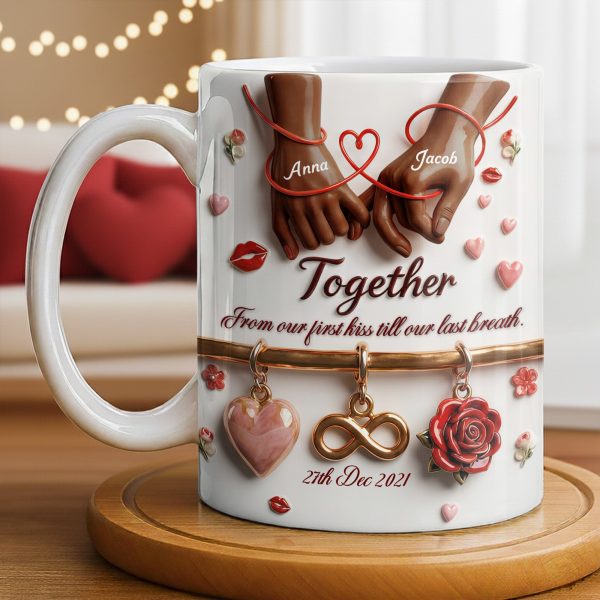 Together From Our First Kiss Infinity Symbol And Rose - Personalized Custom Coffee Mug - CPL1304_MG Together From Our First Kiss Infinity Symbol And Rose - Personalized Custom Coffee Mug - CPL1304_MG