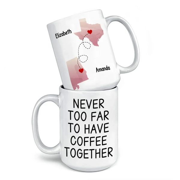 Together In Spirit, Even With A Drink Apart - Bestie Personalized Custom Mug - Christmas Gift For Best Friends, BFF, Sisters Together In Spirit, Even With A Drink Apart - Bestie Personalized Custom Mug - Christmas Gift For Best Friends, BFF, Sisters