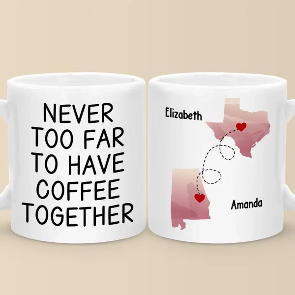 Together In Spirit, Even With A Drink Apart - Bestie Personalized Custom Mug - Christmas Gift For Best Friends, BFF, Sisters Together In Spirit, Even With A Drink Apart - Bestie Personalized Custom Mug - Christmas Gift For Best Friends, BFF, Sisters