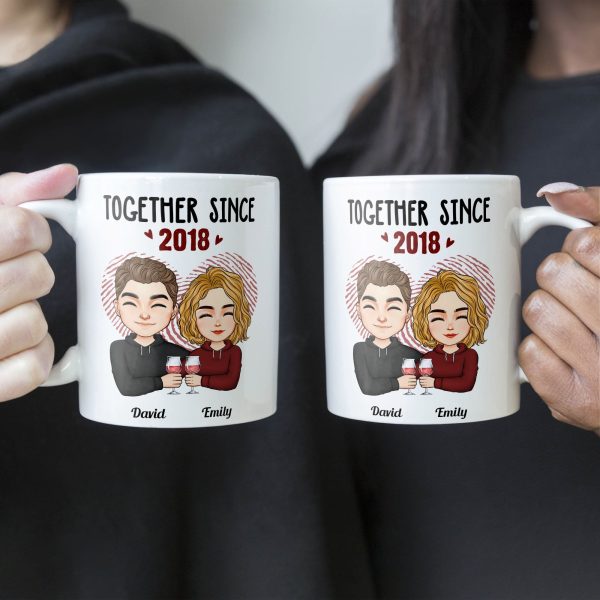 Together Since - Cartoon Couple Version - Personalized Mug Together Since - Cartoon Couple Version - Personalized Mug