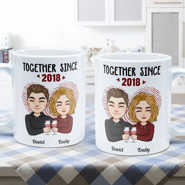 Together Since - Cartoon Couple Version - Personalized Mug Together Since - Cartoon Couple Version - Personalized Mug