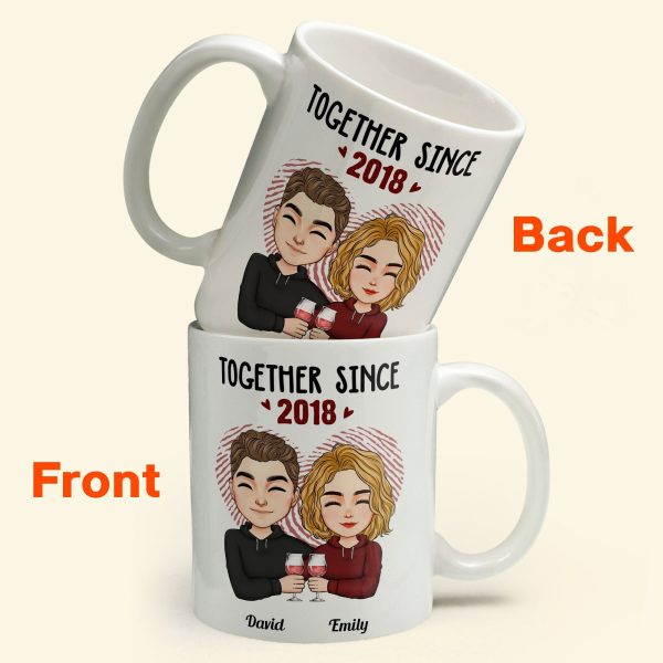 Together Since - Cartoon Couple Version - Personalized Mug Together Since - Cartoon Couple Version - Personalized Mug