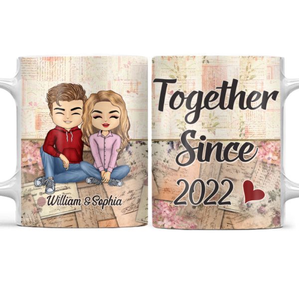 Together Since Husband Wife - Couple Gift - Personalized Custom White Edge-to-Edge Mug Together Since Husband Wife - Couple Gift - Personalized Custom White Edge-to-Edge Mug