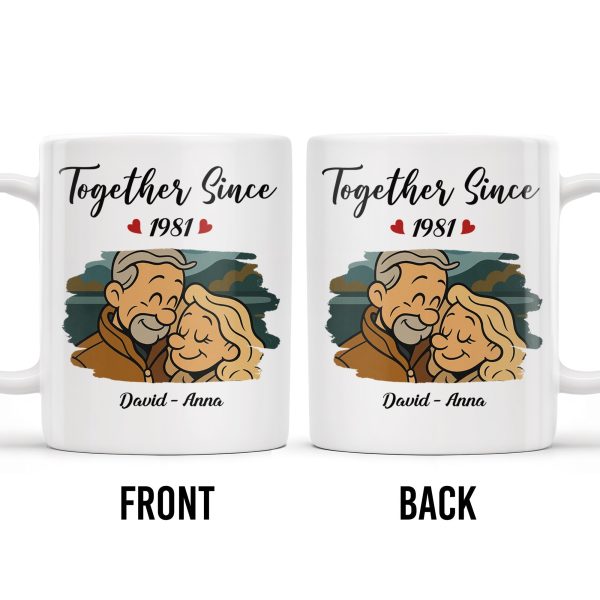 Together Since With Couple And Hearts Design - Personalized Custom Coffee Mug - CPL403_MG Together Since With Couple And Hearts Design - Personalized Custom Coffee Mug - CPL403_MG