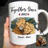 Together Since With Couple And Hearts Design - Personalized Custom Coffee Mug - CPL403_MG Together Since With Couple And Hearts Design - Personalized Custom Coffee Mug - CPL403_MG