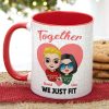 Together We Just Fit - You Are My Missing Piece, Personalized Couple Puzzle Accent Mug Together We Just Fit - You Are My Missing Piece, Personalized Couple Puzzle Accent Mug