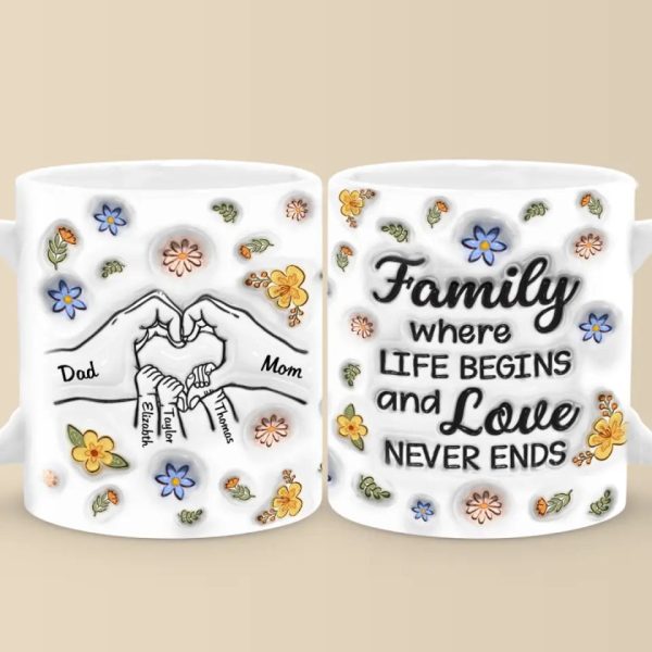 Together We Make A Family - Family Personalized Custom 3D Inflated Effect Printed Mug - Gift For Family Members Together We Make A Family - Family Personalized Custom 3D Inflated Effect Printed Mug - Gift For Family Members