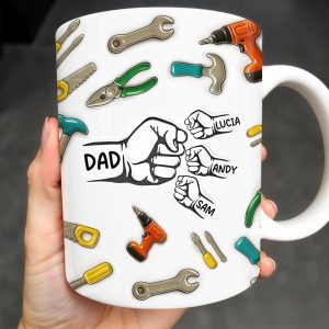 Tools and Fist Bump Design, A Heartfelt Gift - Personalized Custom Coffee Mug - DAD128_MG