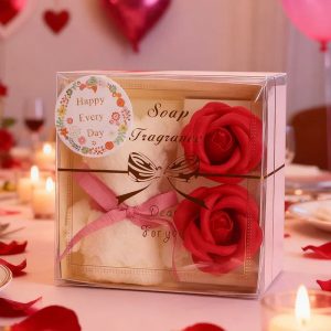 Towel Bear Soap Flower Gift Box for Valentine's Day, Wedding, Mother's Day, and Birthday