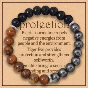 Triple Protection Gemstone Stretch Bracelet