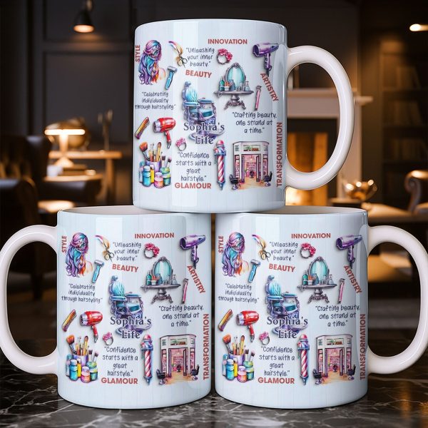 Unleashing Your Inner Beauty With Hairdryer, Scissors & Makeup Brushes - Personalized Custom Coffee Mug - JBS095_MG Unleashing Your Inner Beauty With Hairdryer, Scissors & Makeup Brushes - Personalized Custom Coffee Mug - JBS095_MG