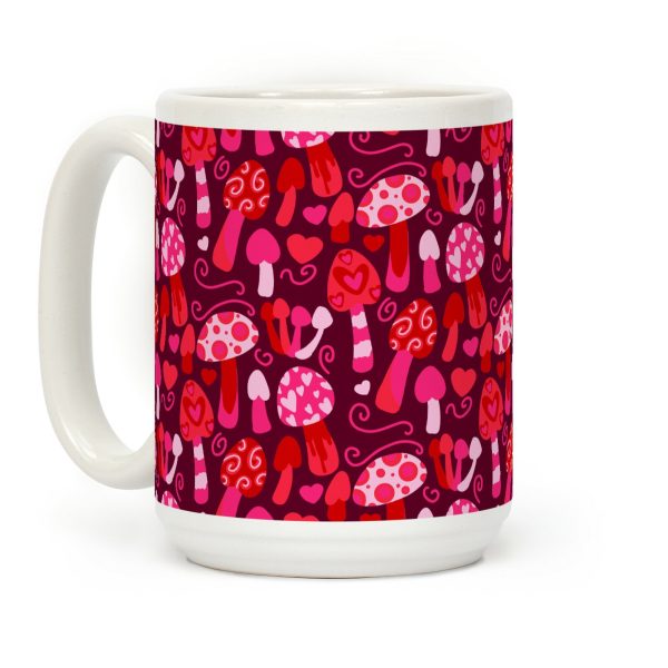 Valentine's Day Mushrooms Pattern Coffee Mug Valentine's Day Mushrooms Pattern Coffee Mug
