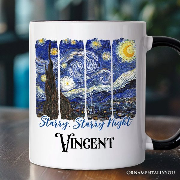 Vincent Van Gogh The Starry Night Personalized Mug, Famous Painting Gift with Custom Name Vincent Van Gogh The Starry Night Personalized Mug, Famous Painting Gift with Custom Name