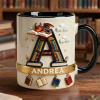 Vintage Book Dragon Alphabet Initial Letter - Personalized Accent Mug - Gift For Book Lovers NL122 Vintage Book Dragon Alphabet Initial Letter - Personalized Accent Mug - Gift For Book Lovers NL122