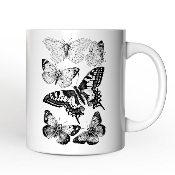 Vintage Butterfly Sketch Personalized Mug, Botanical Insect Art Nature Gift with Custom Name Vintage Butterfly Sketch Personalized Mug, Botanical Insect Art Nature Gift with Custom Name