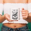Vintage Butterfly Sketch Personalized Mug, Botanical Insect Art Nature Gift with Custom Name Vintage Butterfly Sketch Personalized Mug, Botanical Insect Art Nature Gift with Custom Name