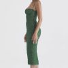 Vintage Eyelash Sweetheart Bodycon Lace Cocktail Midi Dress - Green Vintage Eyelash Sweetheart Bodycon Lace Cocktail Midi Dress - Green