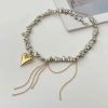 Vintage Heart Pendant Beaded Choker Necklace Vintage Heart Pendant Beaded Choker Necklace