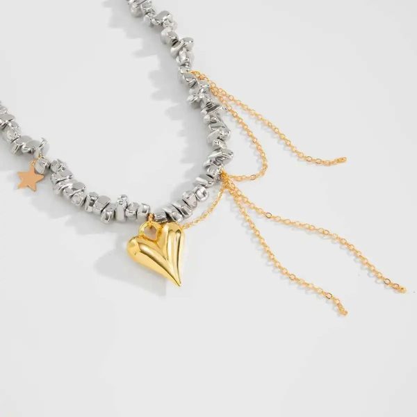 Vintage Heart Pendant Beaded Choker Necklace Vintage Heart Pendant Beaded Choker Necklace
