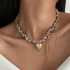 Vintage Heart Pendant Beaded Choker Necklace Vintage Heart Pendant Beaded Choker Necklace