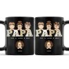 Vintage Map Papa Title - Birthday, Loving Gift For Dad, Father, Papa, Grandpa, Grandfather - Personalized Custom Black Mug Vintage Map Papa Title - Birthday, Loving Gift For Dad, Father, Papa, Grandpa, Grandfather - Personalized Custom Black Mug