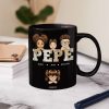 Vintage Map Papa Title - Birthday, Loving Gift For Dad, Father, Papa, Grandpa, Grandfather - Personalized Custom Black Mug Vintage Map Papa Title - Birthday, Loving Gift For Dad, Father, Papa, Grandpa, Grandfather - Personalized Custom Black Mug