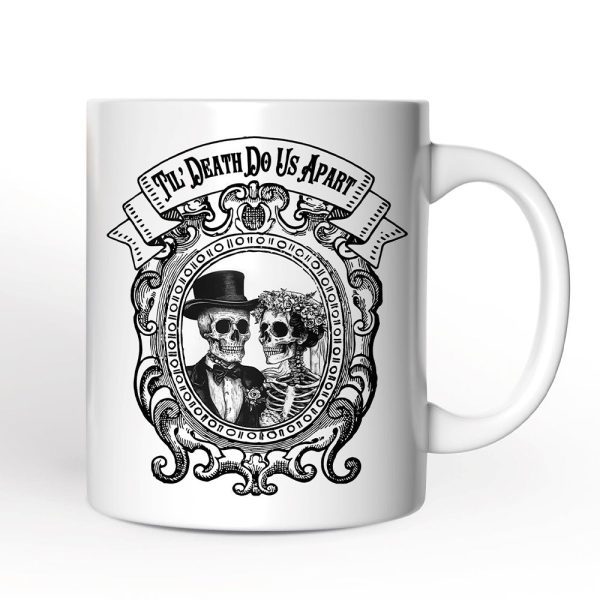 Vintage Skeleton Lovers Til' Death Do us Apart, Personalized Mug, Classic Antique Halloween Gift for Couples Vintage Skeleton Lovers Til' Death Do us Apart, Personalized Mug, Classic Antique Halloween Gift for Couples