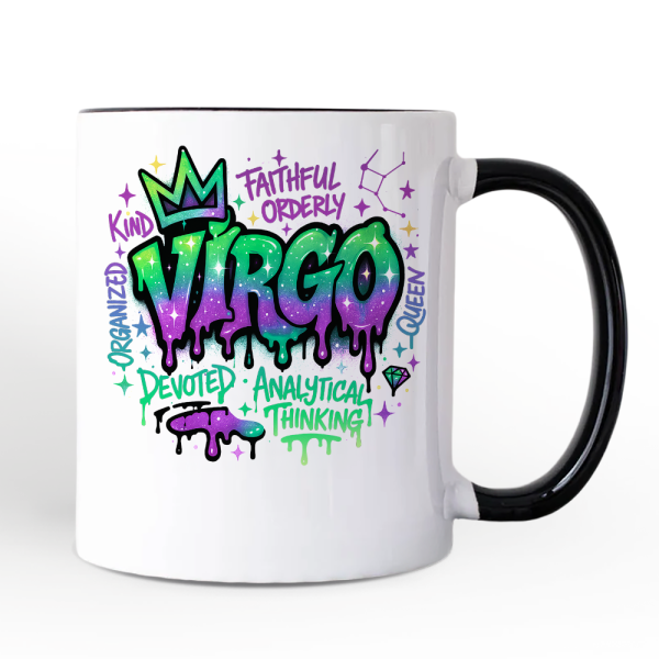 Virgo Graffiti Zodiac Personalized Mug, Street Style Astrology Horoscope Gift with Custom Name Virgo Graffiti Zodiac Personalized Mug, Street Style Astrology Horoscope Gift with Custom Name