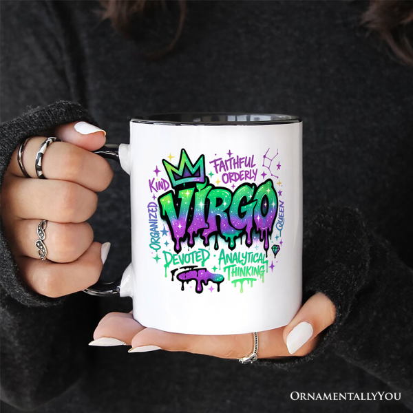 Virgo Graffiti Zodiac Personalized Mug, Street Style Astrology Horoscope Gift with Custom Name Virgo Graffiti Zodiac Personalized Mug, Street Style Astrology Horoscope Gift with Custom Name