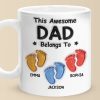 Walking Through Life With Dad - Family Personalized Custom 3D Inflated Effect Printed Mug - Father's Day, Gift For Dad, Grandpa Walking Through Life With Dad - Family Personalized Custom 3D Inflated Effect Printed Mug - Father's Day, Gift For Dad, Grandpa