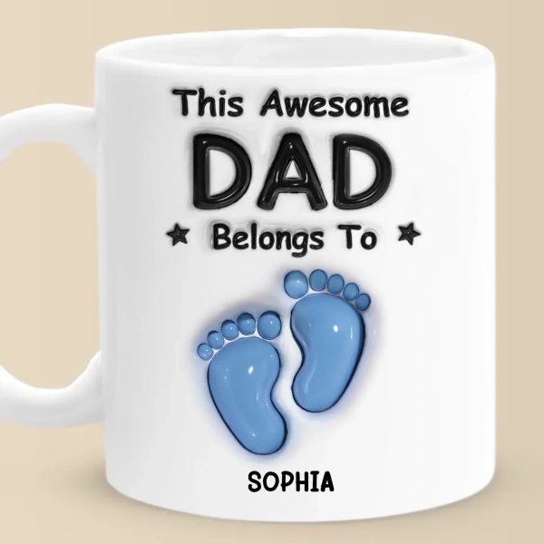 Walking Through Life With Dad - Family Personalized Custom 3D Inflated Effect Printed Mug - Father's Day, Gift For Dad, Grandpa Walking Through Life With Dad - Family Personalized Custom 3D Inflated Effect Printed Mug - Father's Day, Gift For Dad, Grandpa