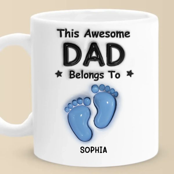 Walking Through Life With Dad - Family Personalized Custom 3D Inflated Effect Printed Mug - Father's Day, Gift For Dad, Grandpa Walking Through Life With Dad - Family Personalized Custom 3D Inflated Effect Printed Mug - Father's Day, Gift For Dad, Grandpa
