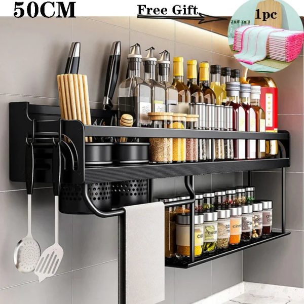 Wall-Mounted Kitchen Spice Rack Organizer Wall-Mounted Kitchen Spice Rack Organizer
